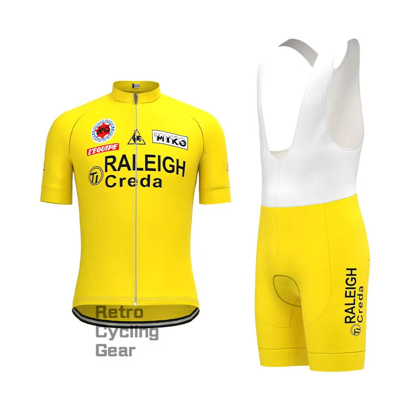 RALEIGH Yellow Retro Long Sleeve Cycling Kit