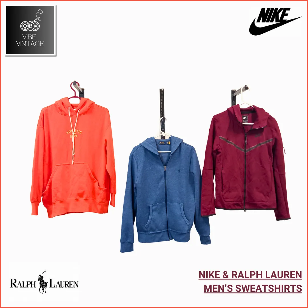 RALPH LAUREN & NIKE MEN'S SWEATSHIRTS - 11 PCS