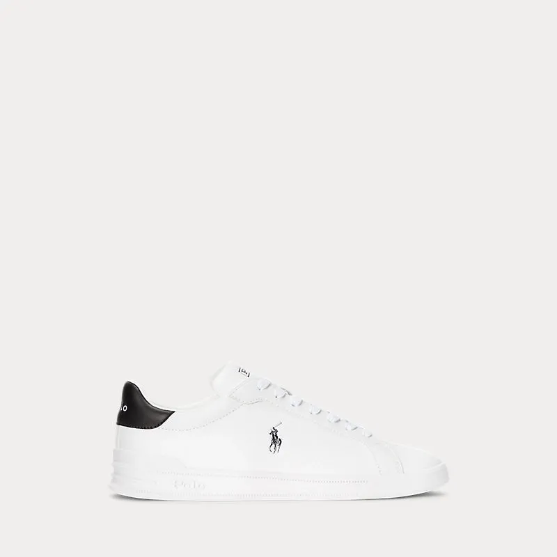 Ralph Lauren Heritage Court II Leather Men's Trainer | White/Black