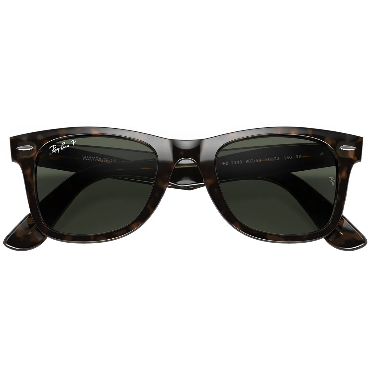 Ray-Ban Original Wayfarer Classic Polarized Sunglasses - Polished Tortoise/Green