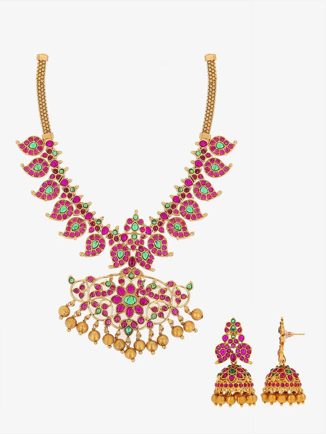 Real Kemp Studded Mango Necklace Set