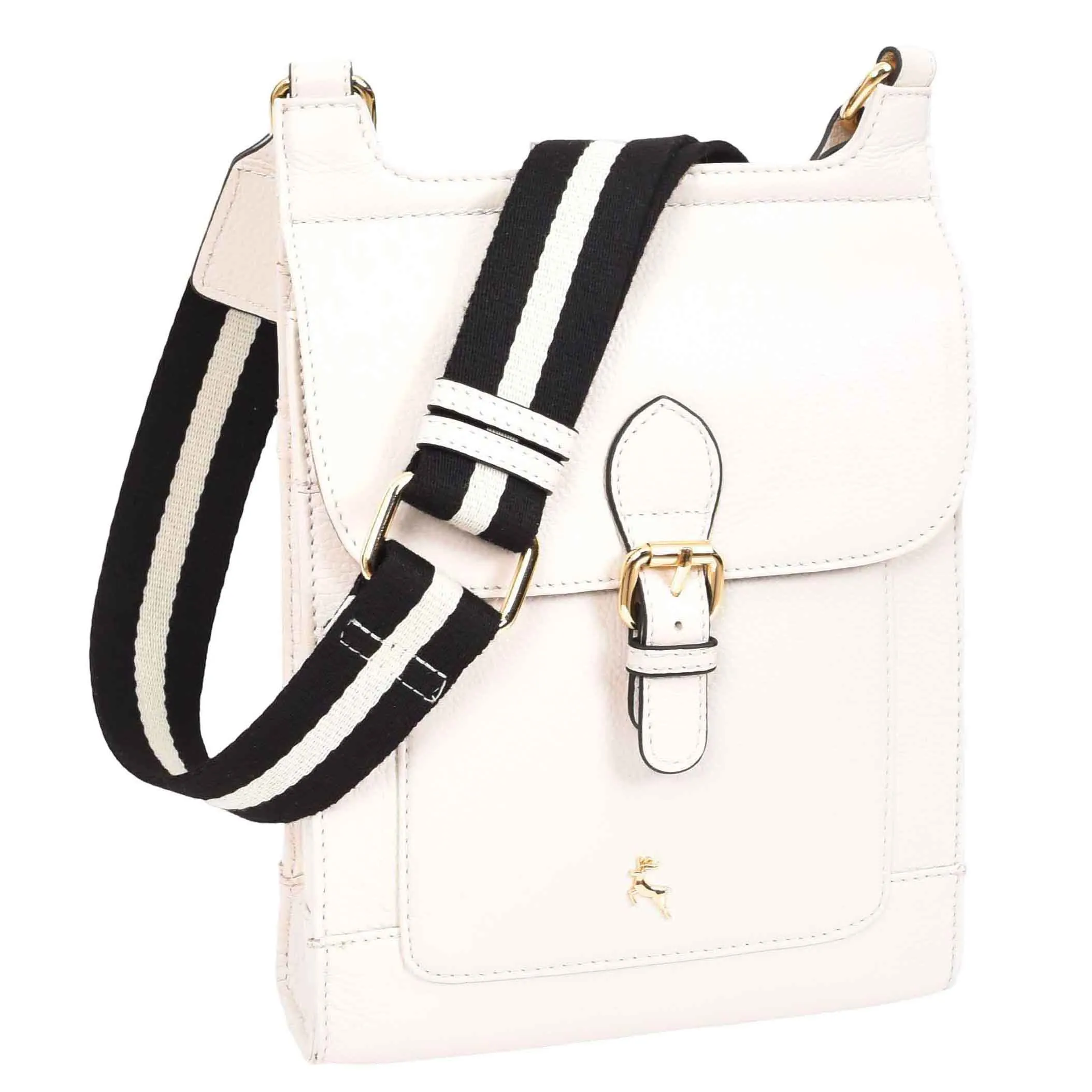 Real Leather Crossbody Bag Women's Casual Style Messenger Xela White