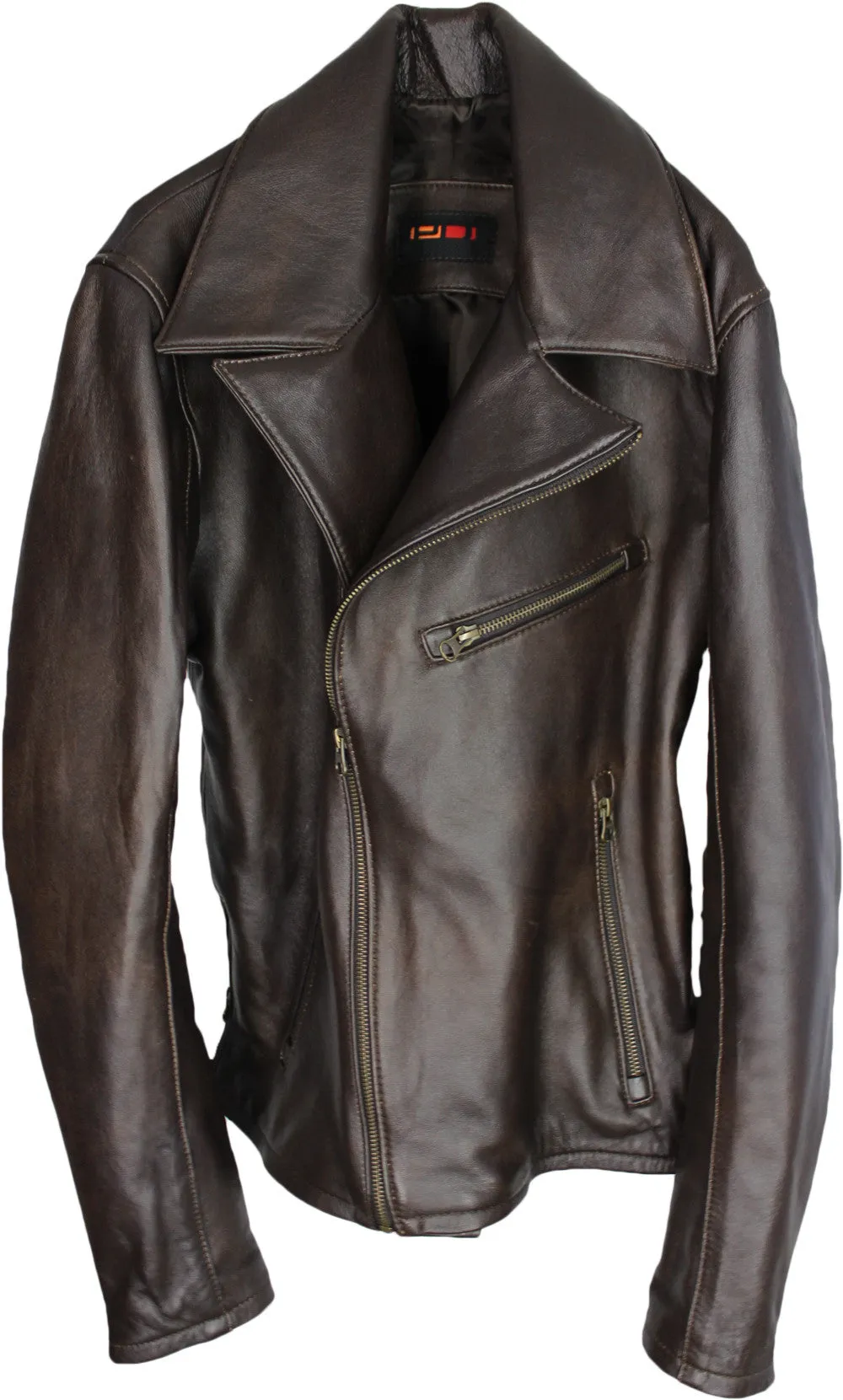 Rebel DK Leather Jacket Cafe Racer Dark Brown