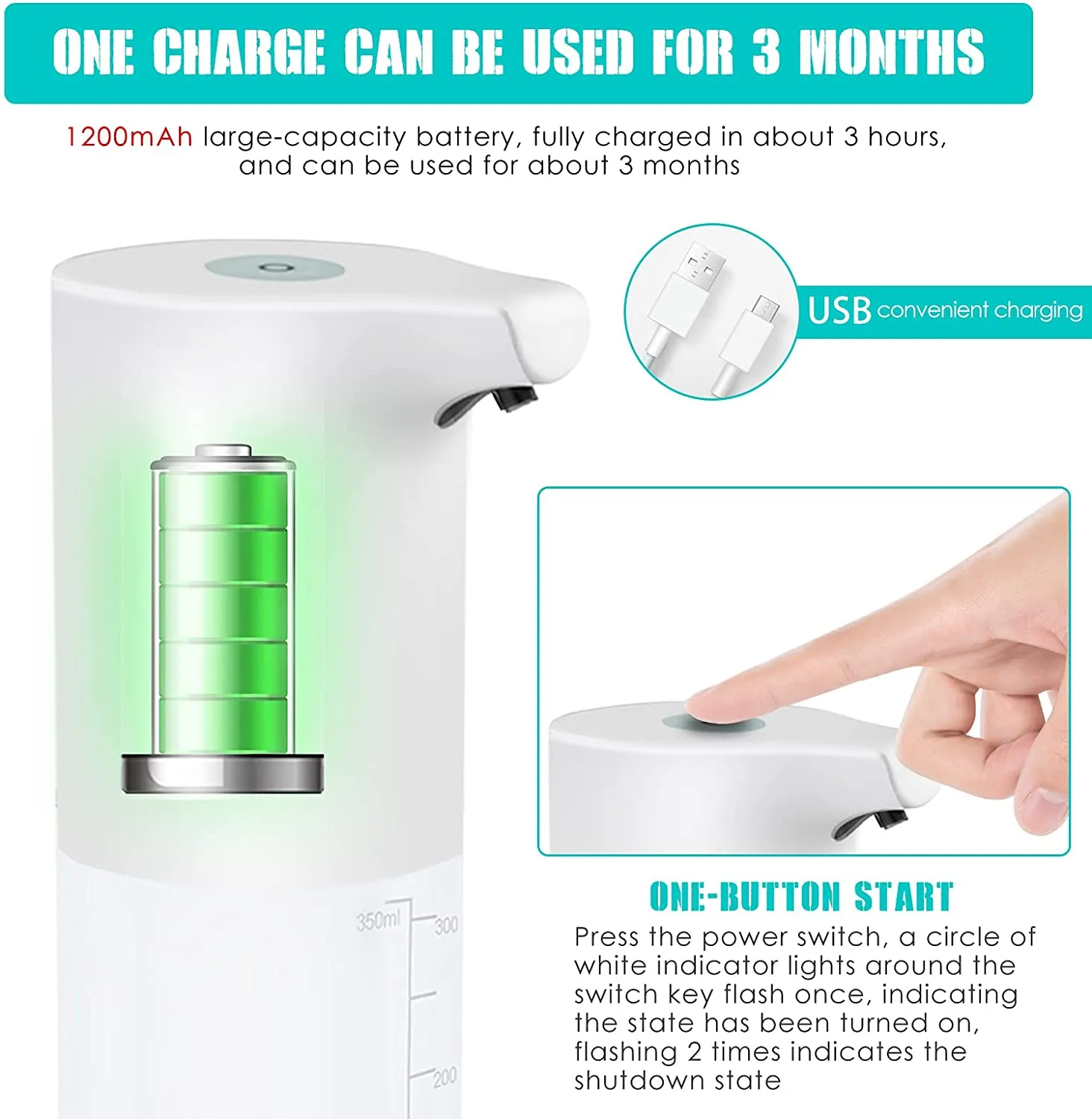 Rechargeable Touchless Automatic Soap Dispenser