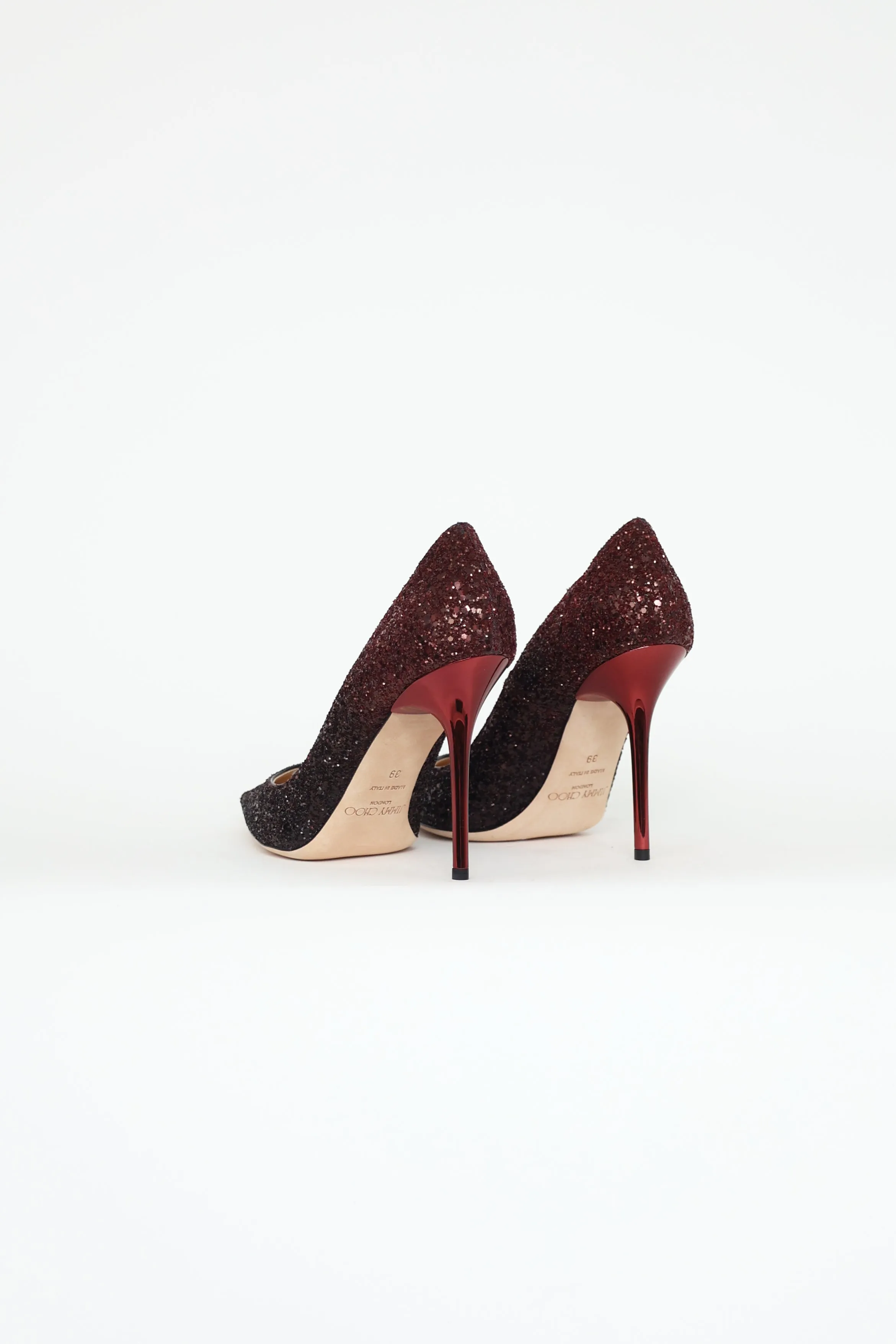 Red & Black Glitter Abel Heels