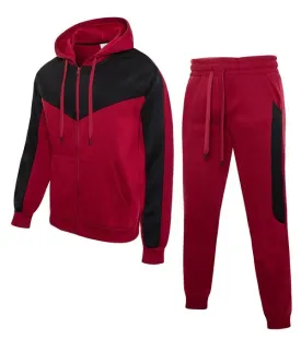 Red Fleece Jogging Ensemble Active Comfort