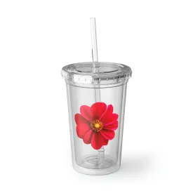 Red Flower Suave Acrylic Cup