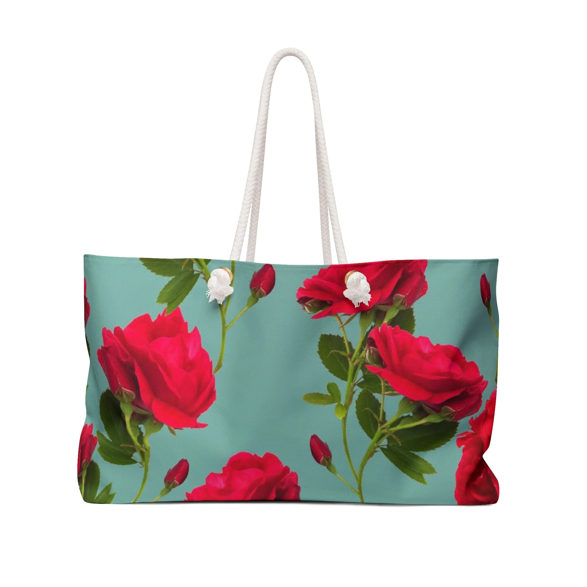 Red Flowers and blue - Inovax Weekender Bag