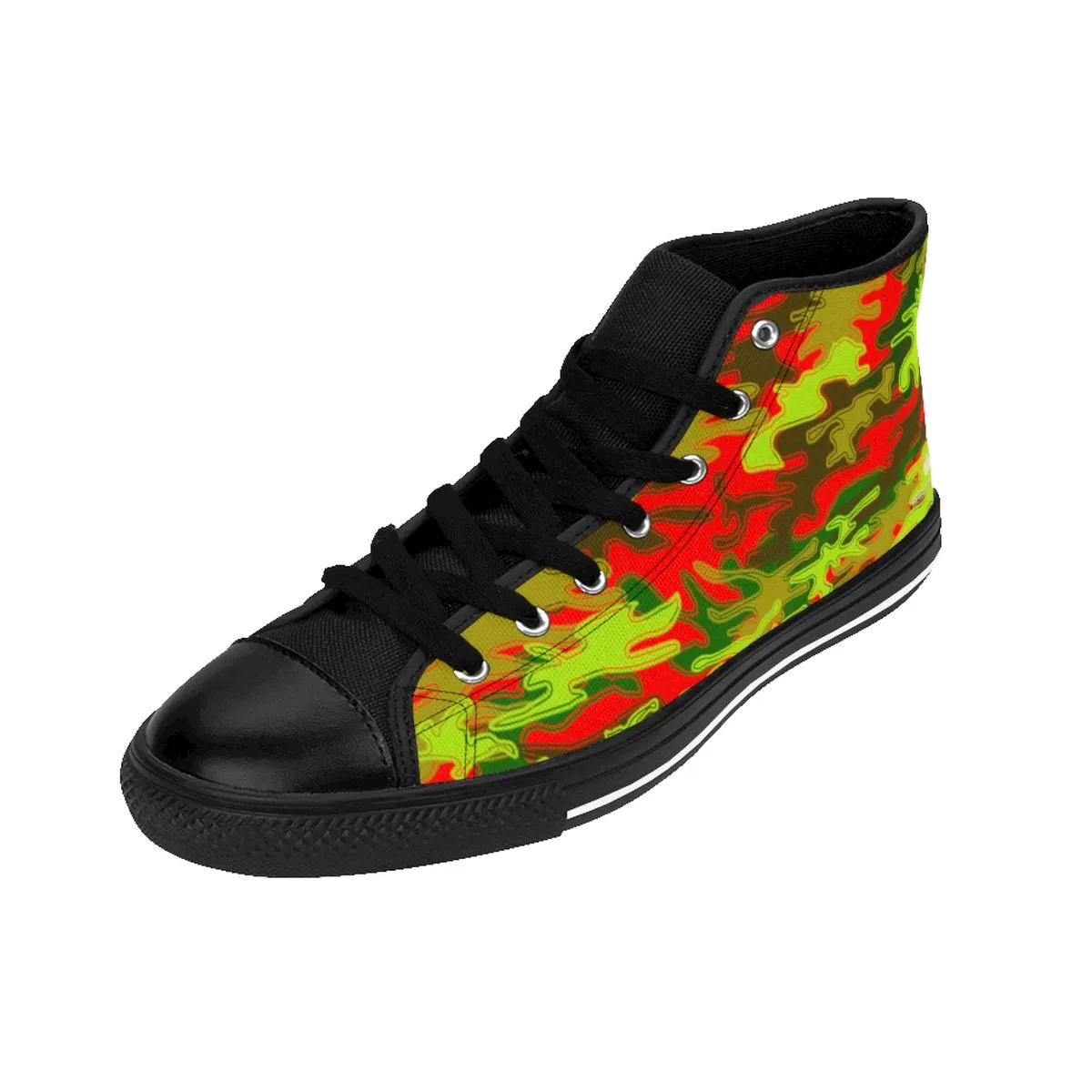 Red Green Camo Men's Sneakers, Red Green Camouflage Army Military Print Men's High-top Sneakers Tennis Shoes