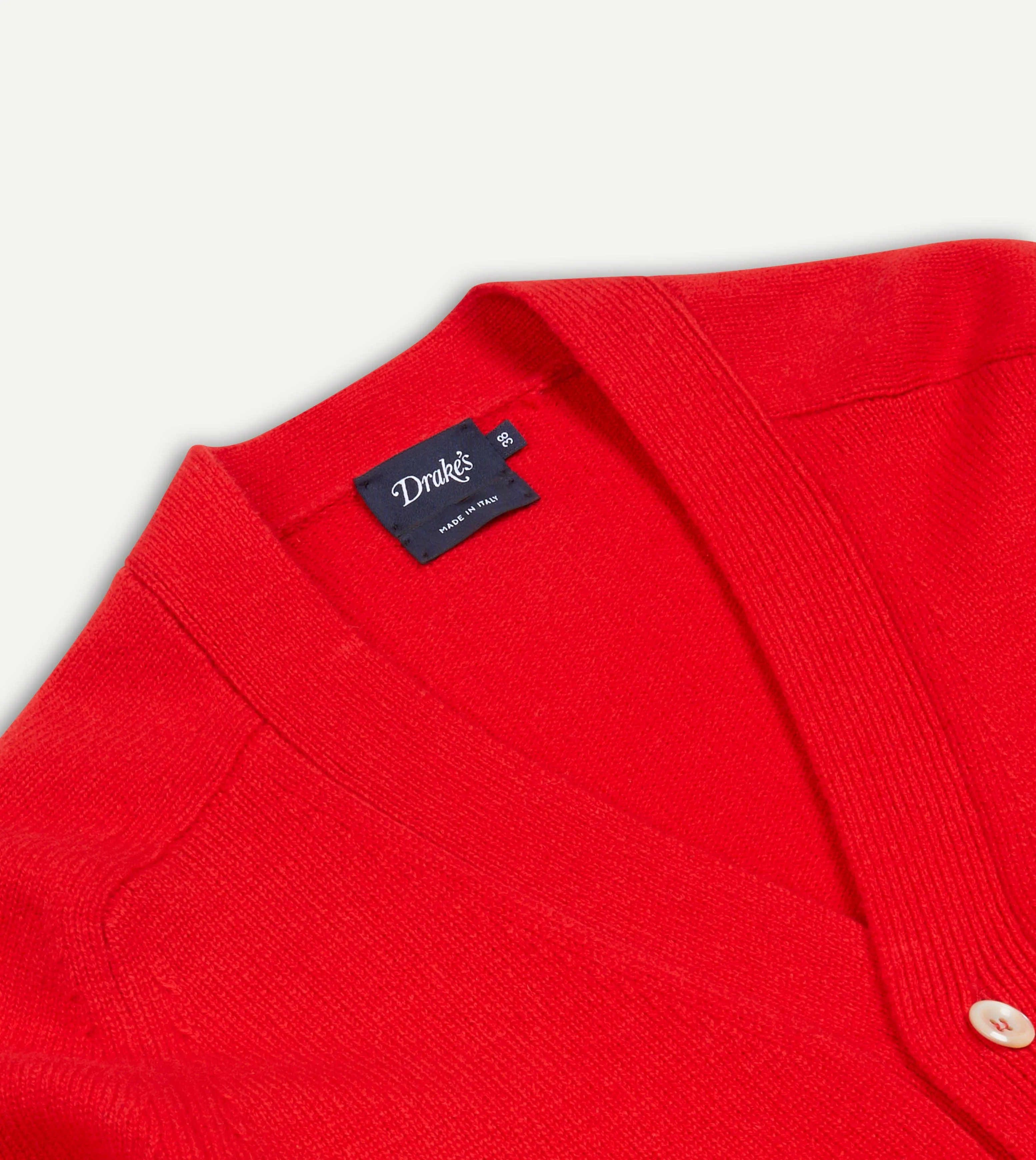 Red Lambswool 6 Button Cardigan