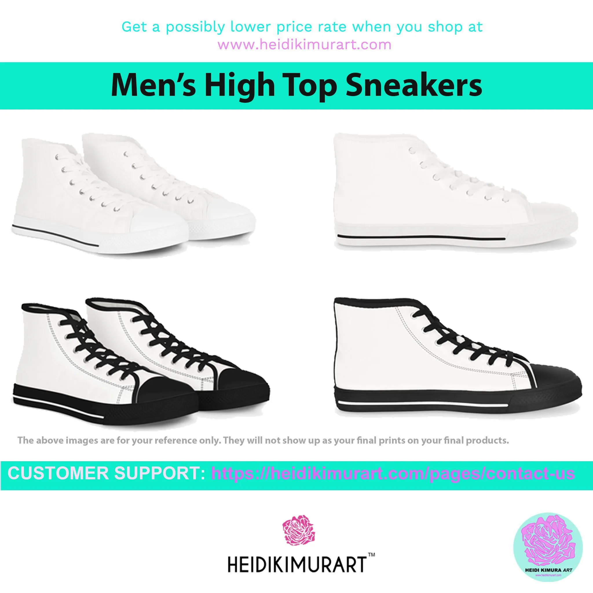 Red Nude Men's High Tops, Unique Footwear, Modern Minimalist Best Men's High Top Sneakers Running Shoes