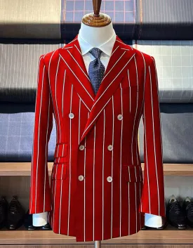 Red Pinstripe Suit - Gangster Suit - 1920's Suit - Double Breasted Suit