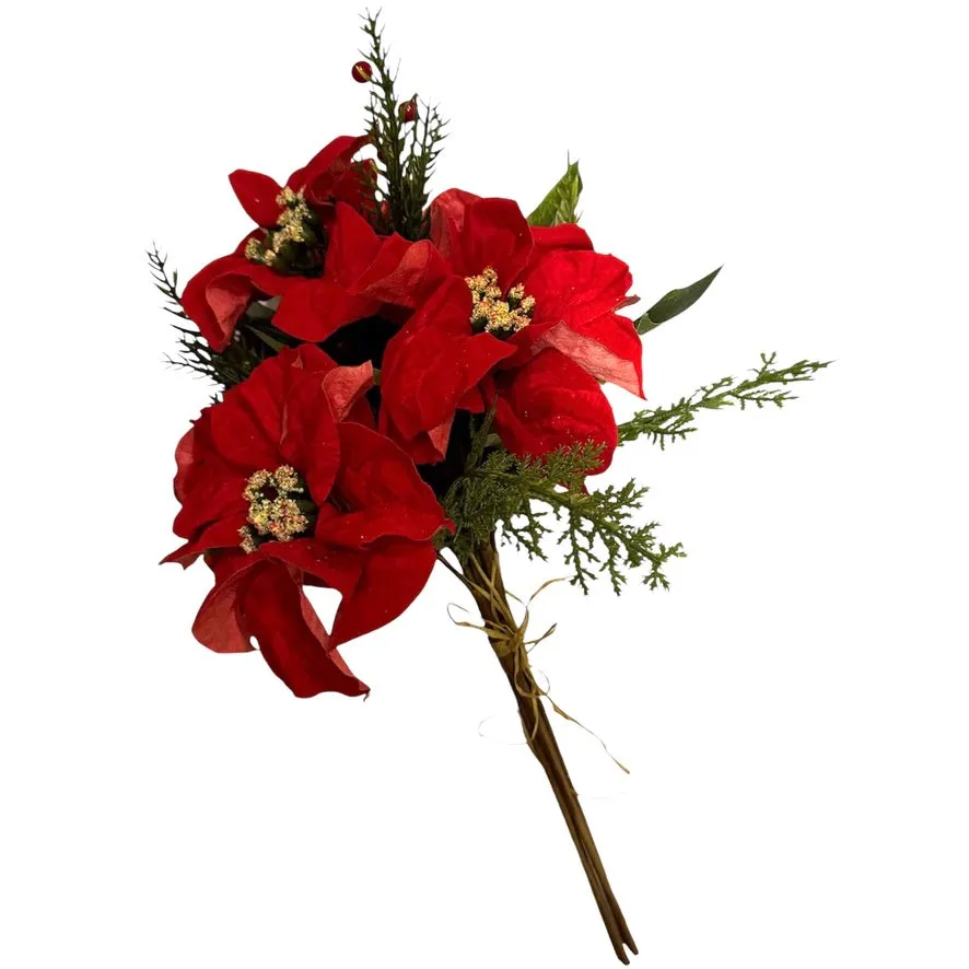 Red Poinsettia Floral Bouquet