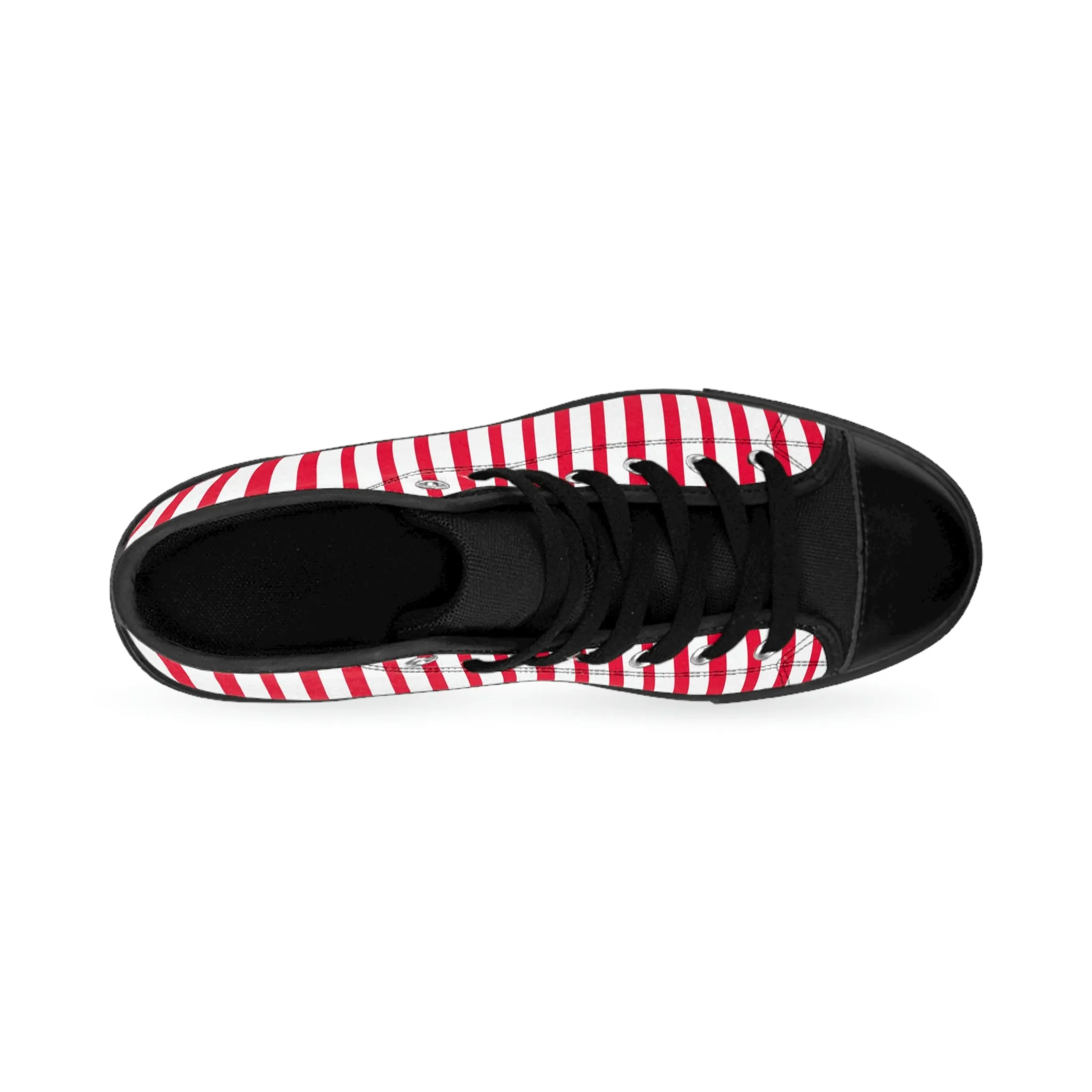 Red White Striped Men's Sneakers, Modern Stripes Men's Designer Tennis Running Shoes (US Size: 6-14)