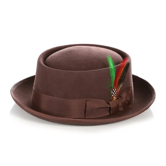 Red Wool Felt Pork Pie Hat