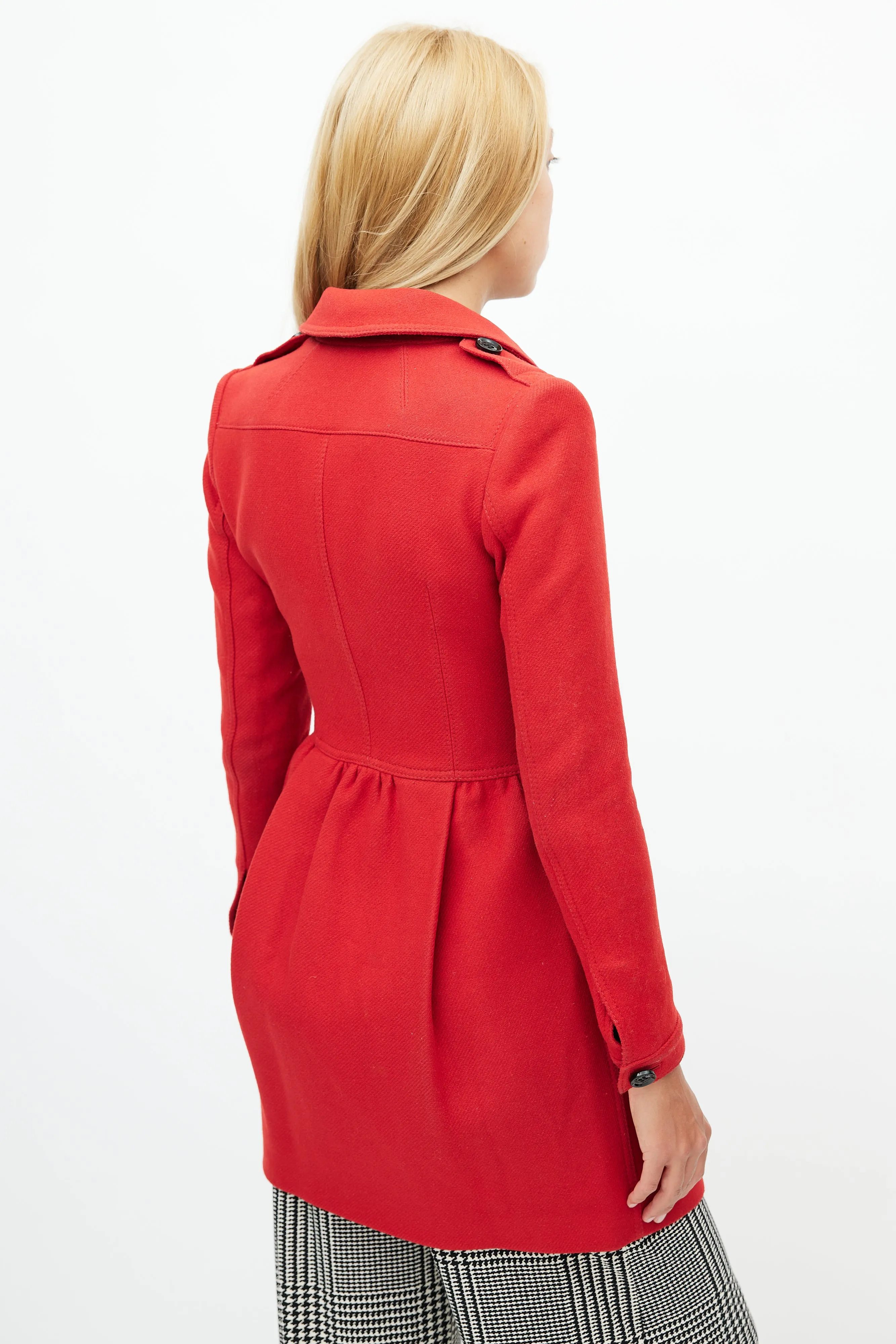 Red Wool Trench Coat