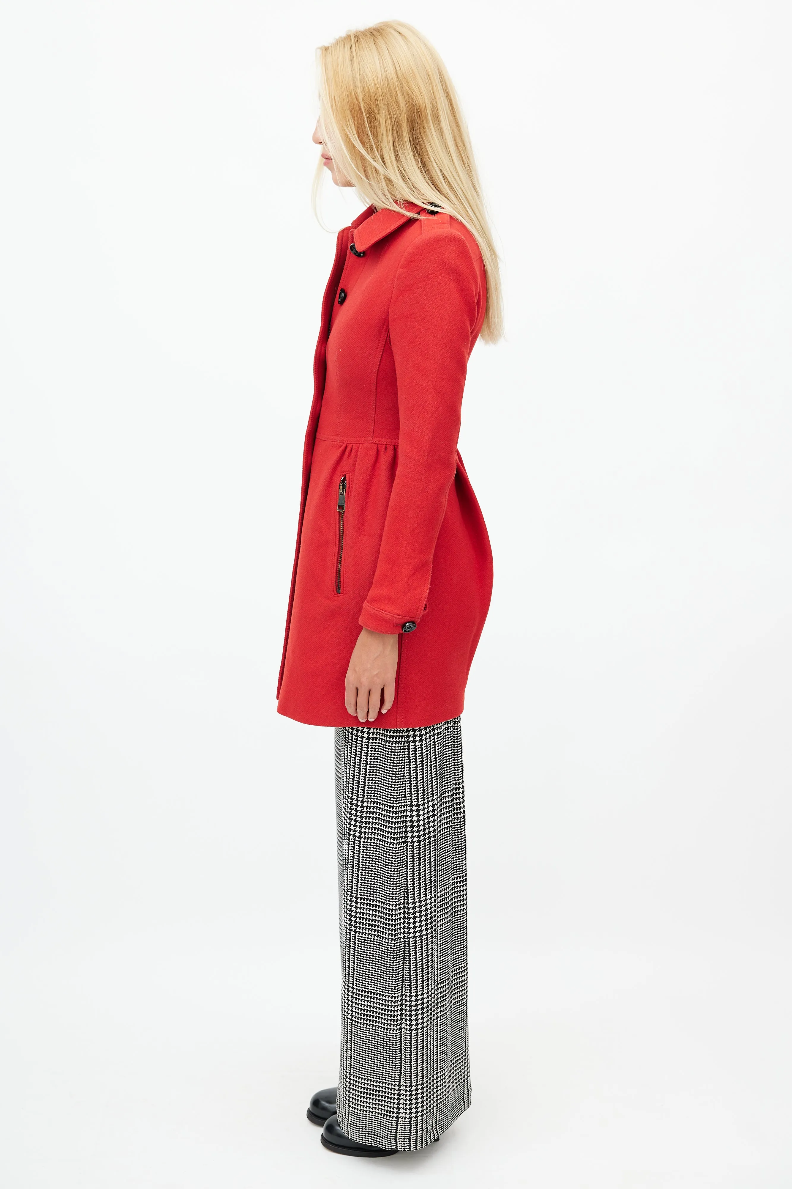 Red Wool Trench Coat