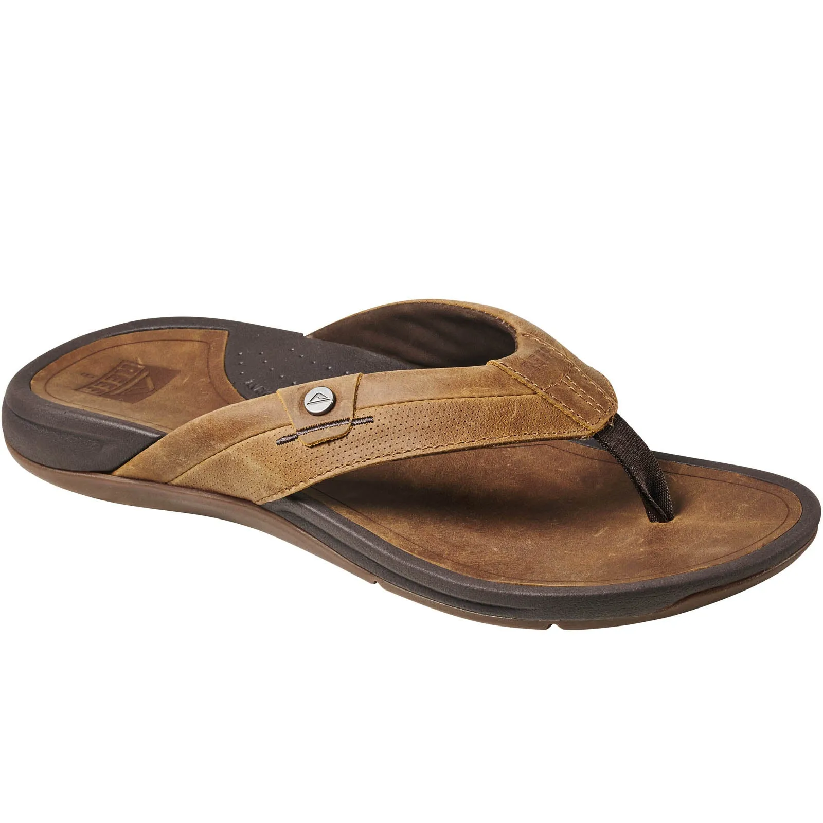 Reef Mens Pacific Leather Summer Flip Flops