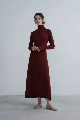 Refined Autumn Knit Turtleneck Maxi Dress