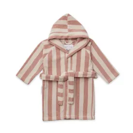 Reggie Bathrobe - Y/D stripe: Rose/sandy