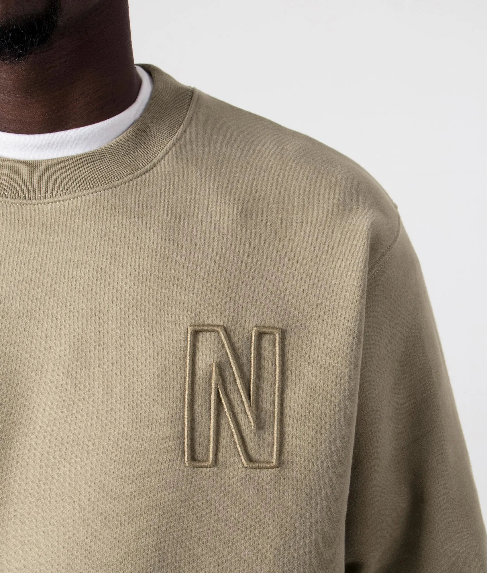 Relaxed Fit Arne Brushed Fleece N Logo Sweatshirt