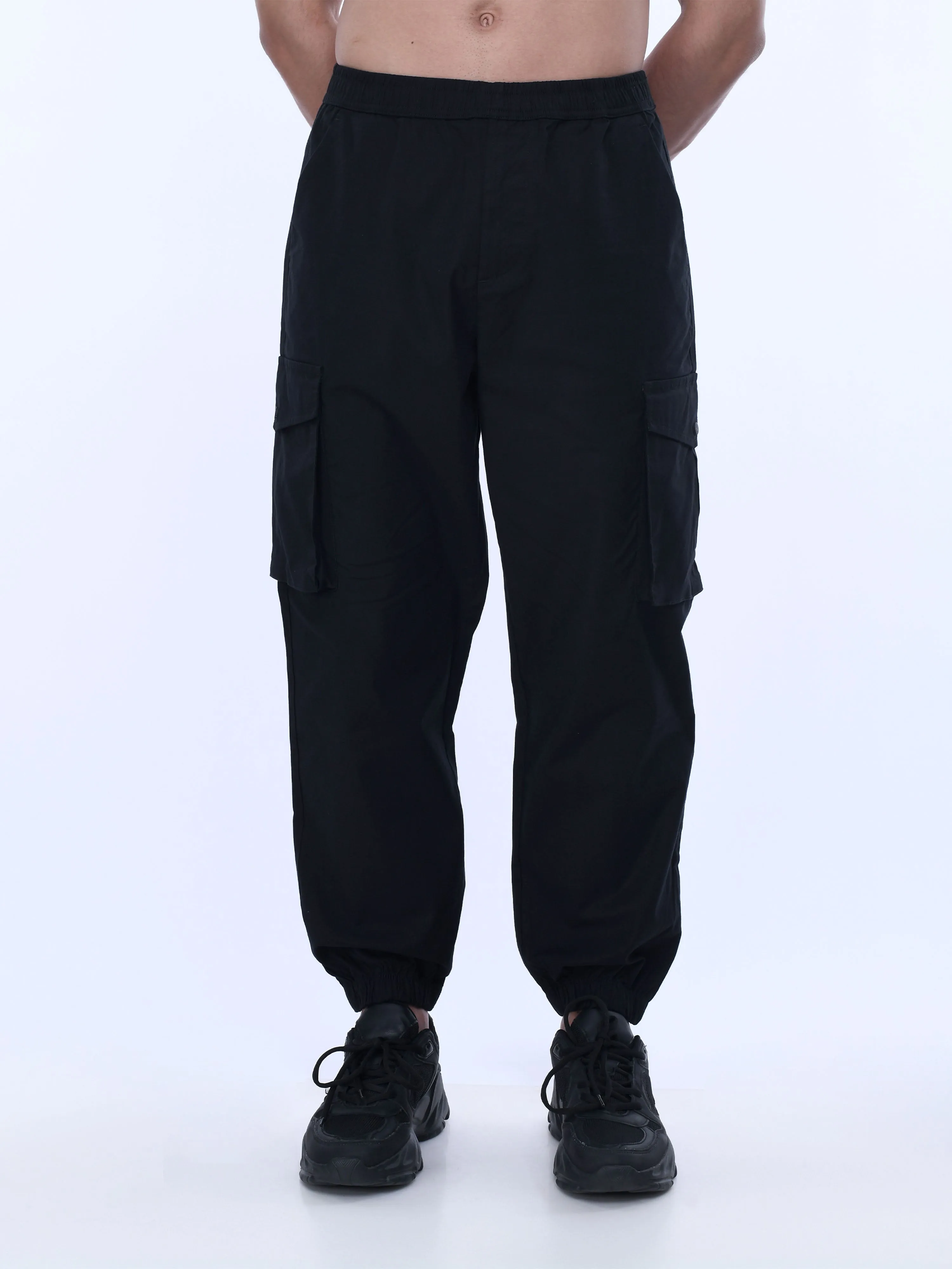 Relaxed Light Cotton Black Joggers