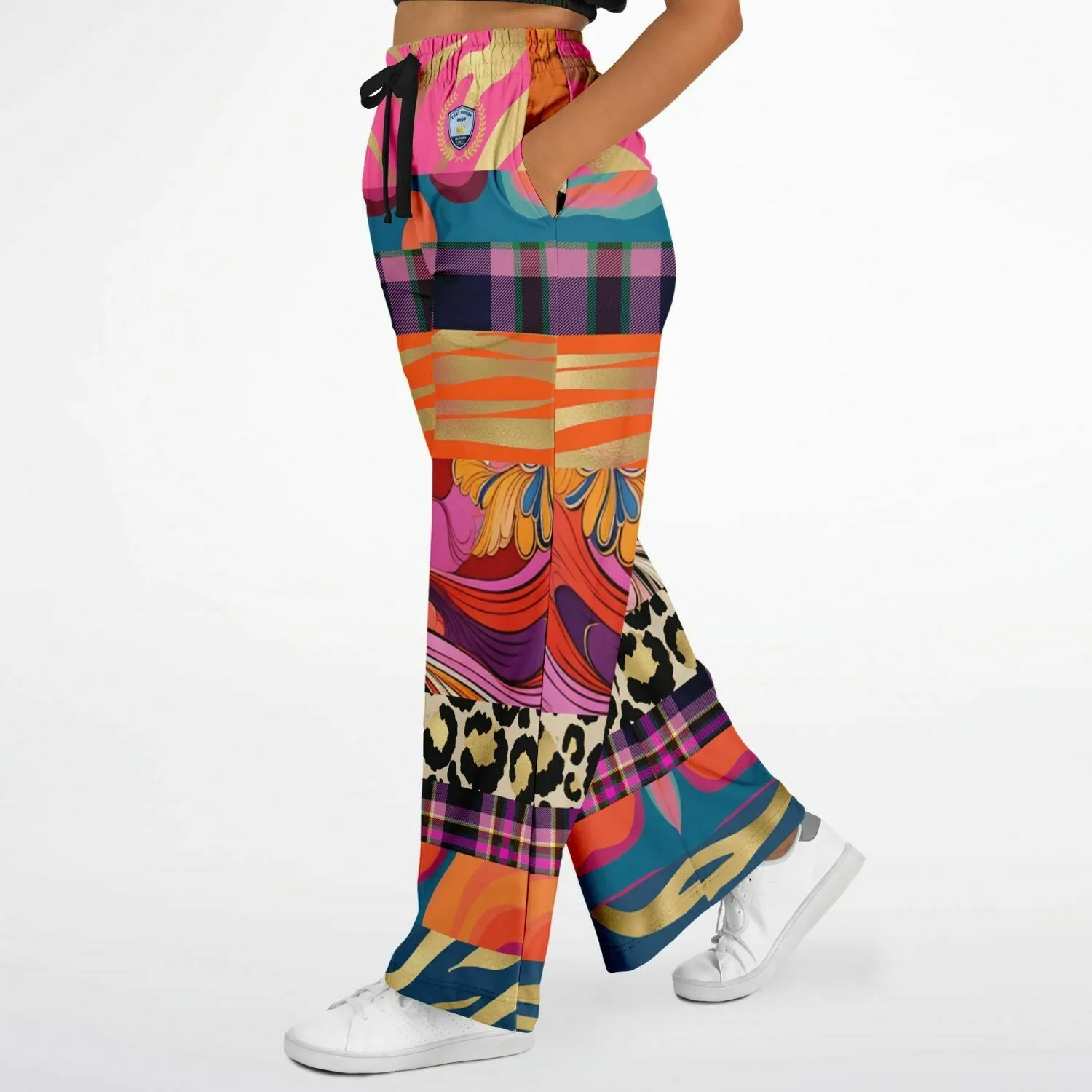 Release the Krakken Patchwork Eco-Poly Wide Leg Pants