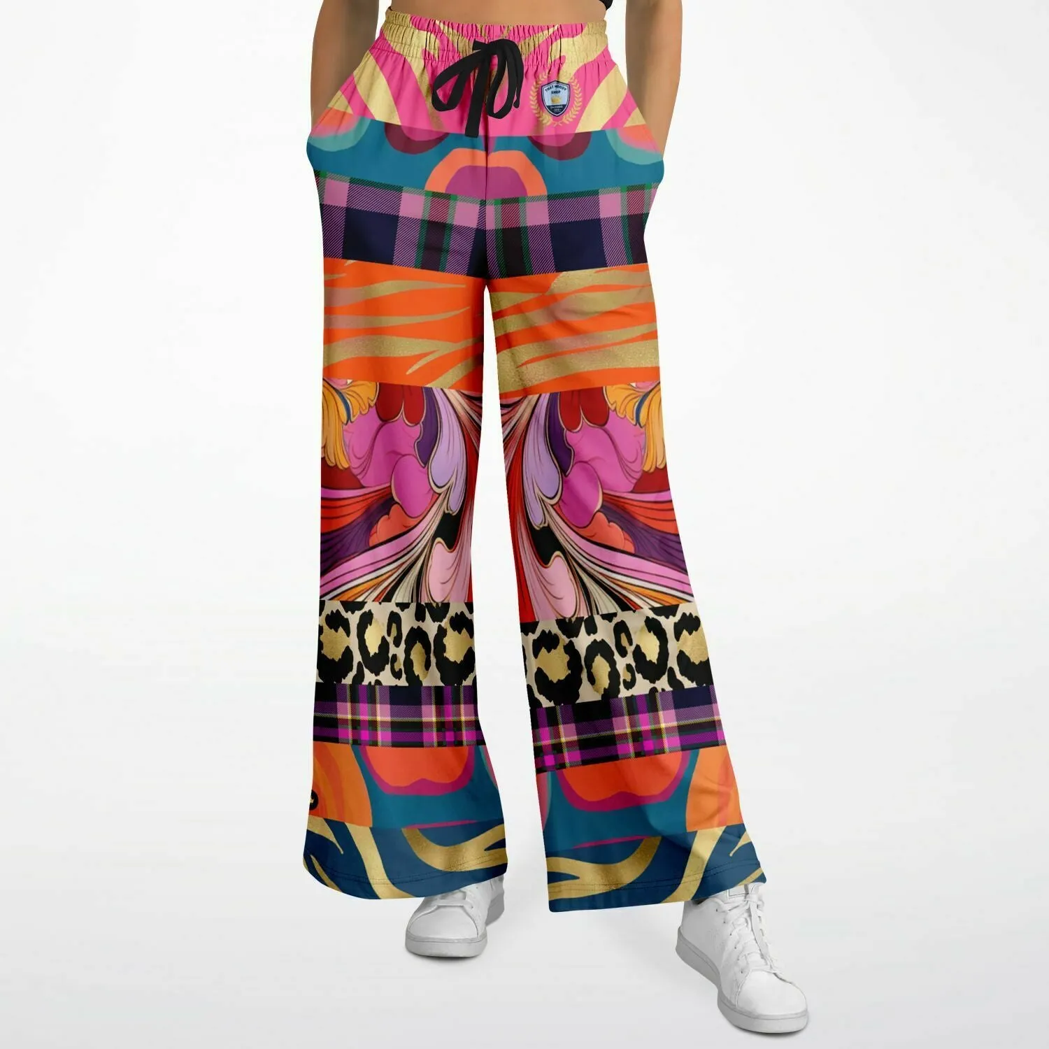 Release the Krakken Patchwork Eco-Poly Wide Leg Pants