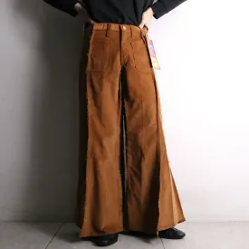 remake "再構築" camel brown corduroy buggy flare pants