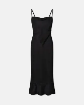 Renny - Slip Satin Maxi Dress - Black