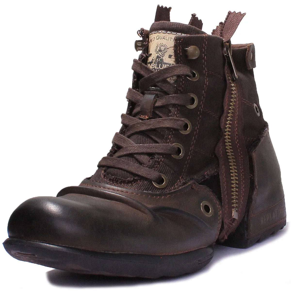 Replay Clutch Mens Biker Boot In Dark Brown