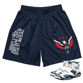 Retro 6 Olympic Dream Team USA Eagle Mesh Shorts