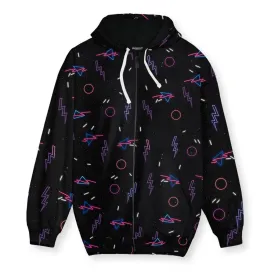 Retro Arcade Carpet Men's Zip-Up Hoodie