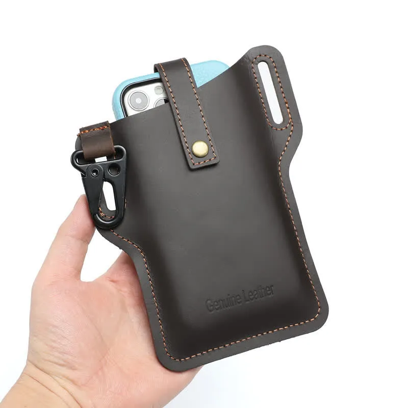 Retro Cell Phone Convenient Carry Leather Belt Bag