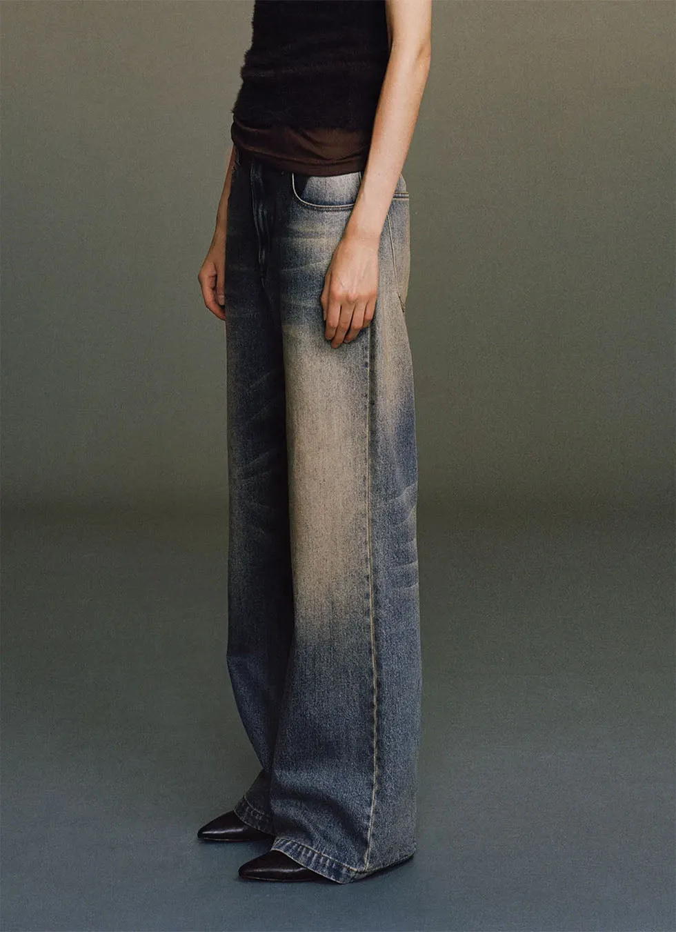 Retro loose-fitting casual denim pants