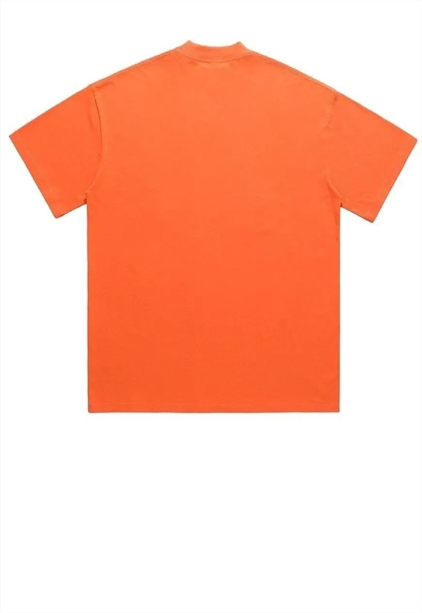 Retro t-shirt vintage poster print tee 90s raver top orange