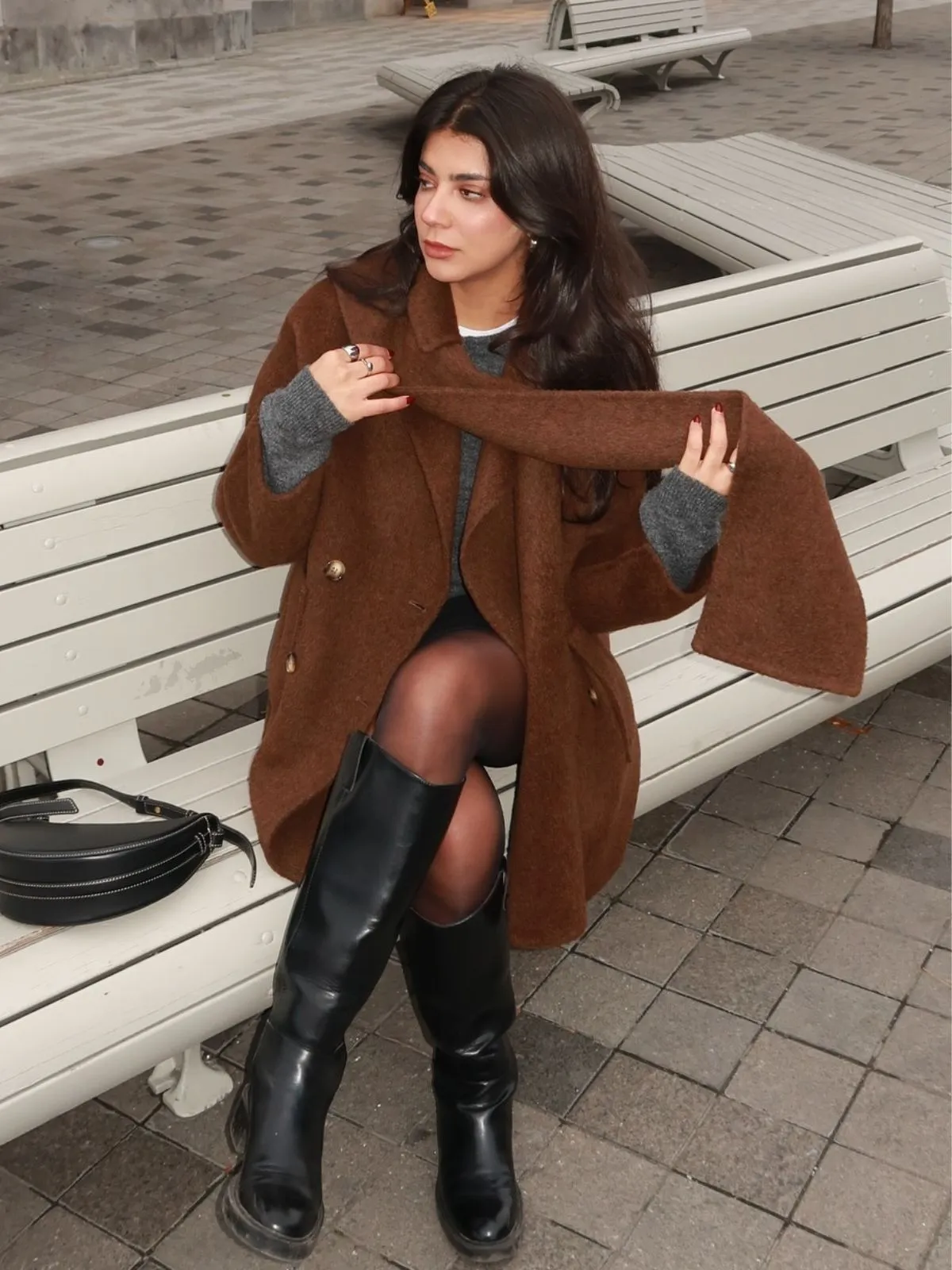 Reversible Cashmere Cape Coat