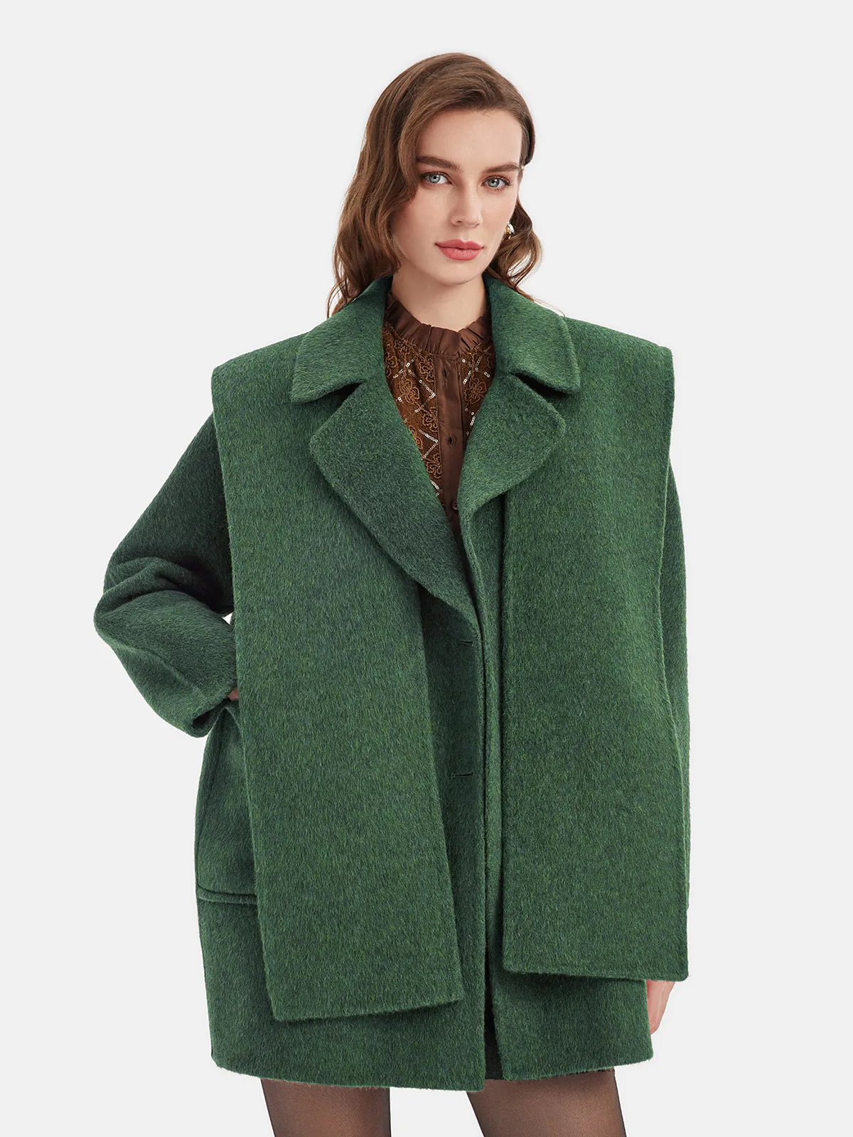 Reversible Cashmere Cape Coat