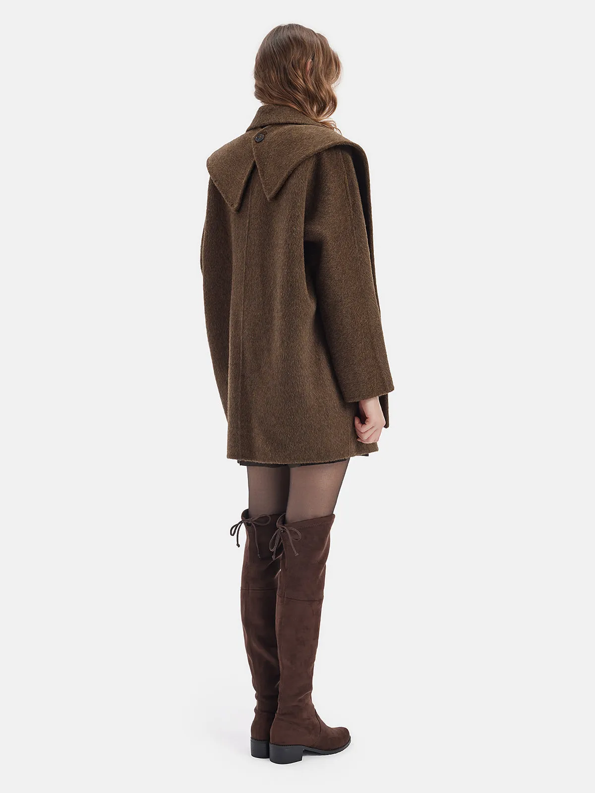 Reversible Cashmere Cape Coat