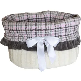 Reversible Snuggle Bug Dog Carrier Pink Plaid