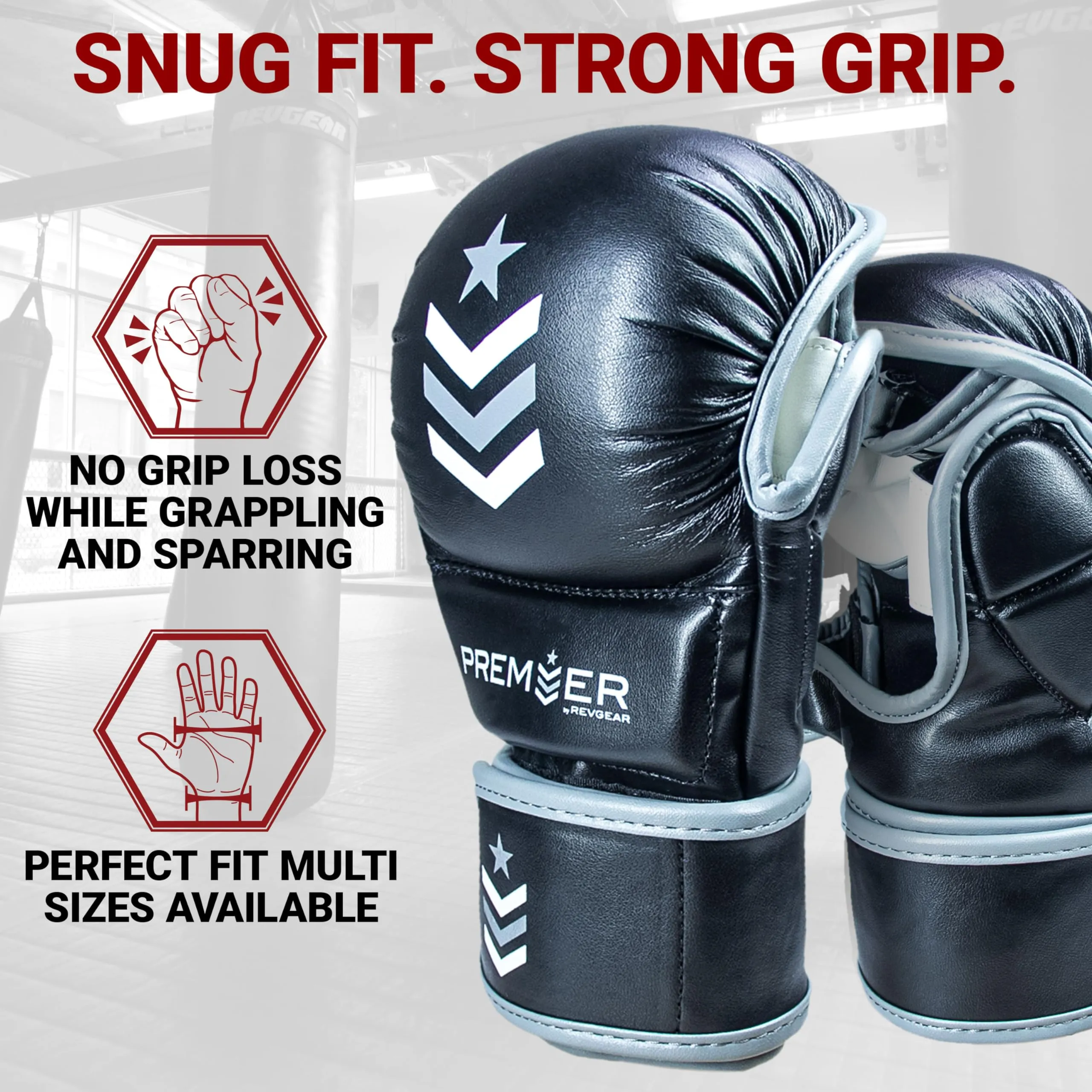 Revgear MMA Gloves Premier 7 Oz MMA Sparring Gloves Punching Gloves Boxing Small