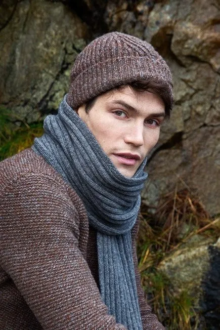 Rib Herringbone Stitch Hat - Grey - Fisherman Out of Ireland