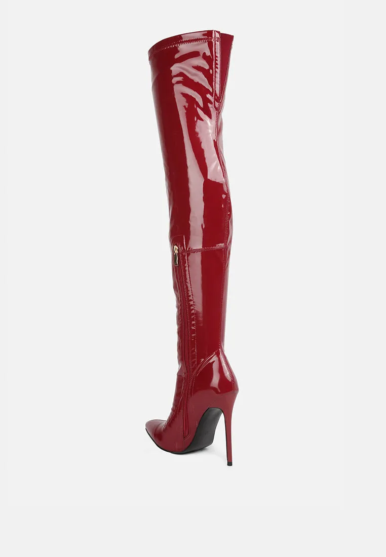 Riggle Long Patent Pu High Heel Boots