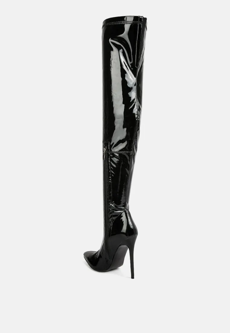 Riggle Long Patent Pu High Heel Boots