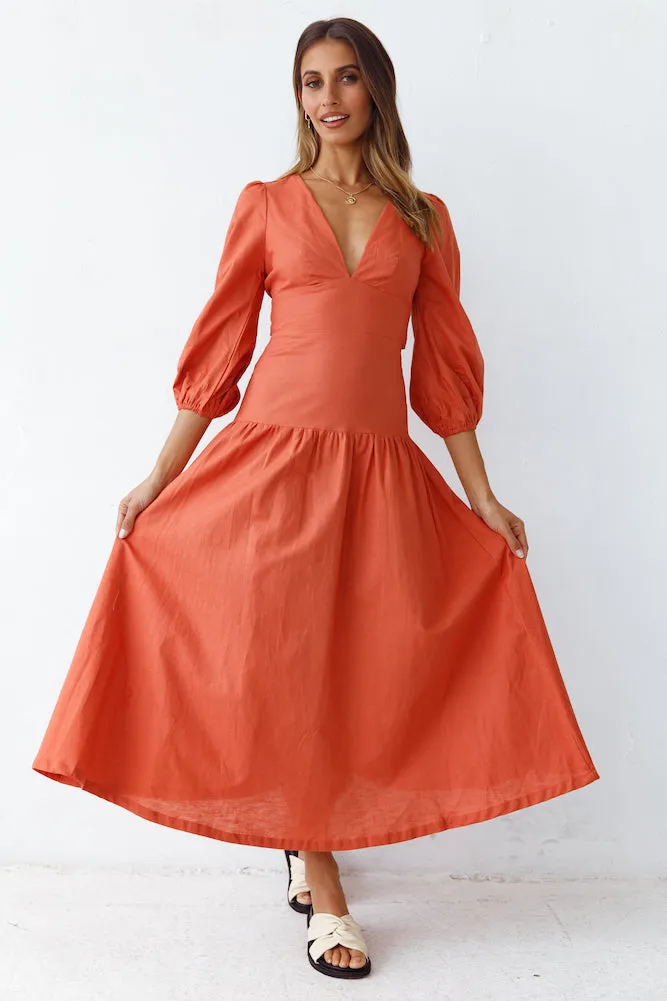 Right Turn Maxi Dress Rust