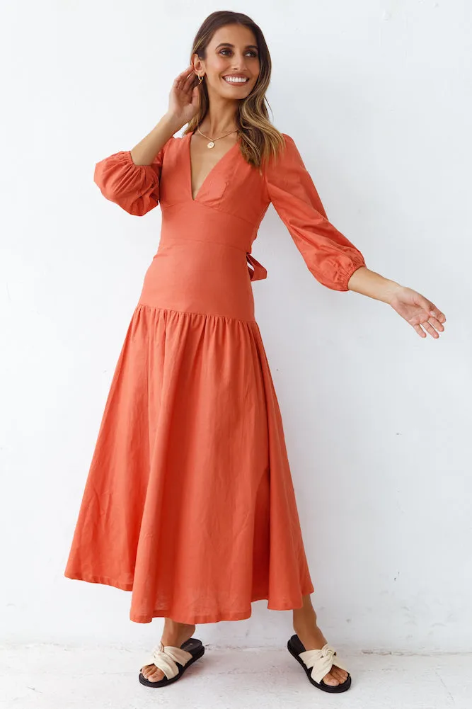 Right Turn Maxi Dress Rust