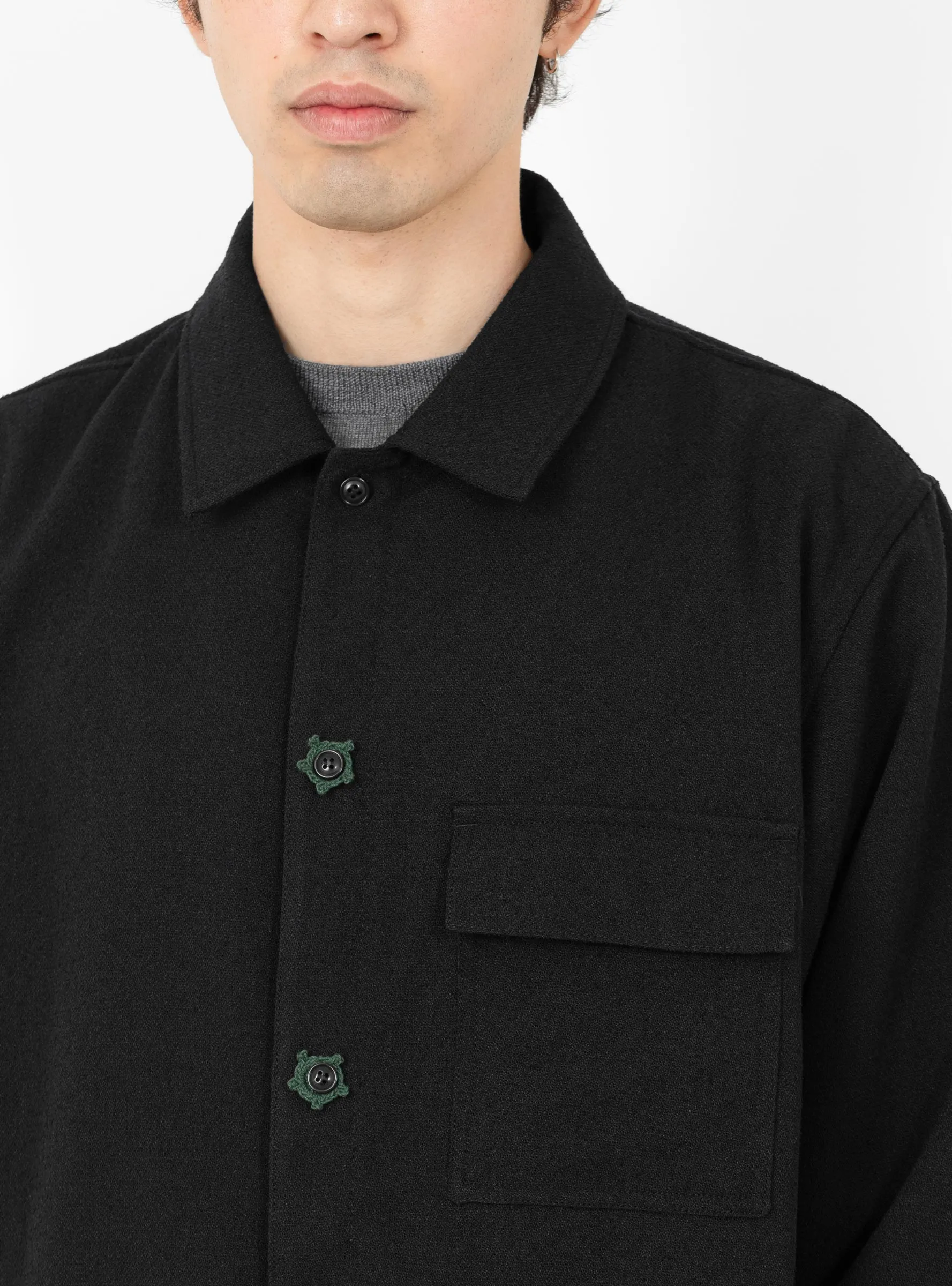 Ring Tweed Shirt Black