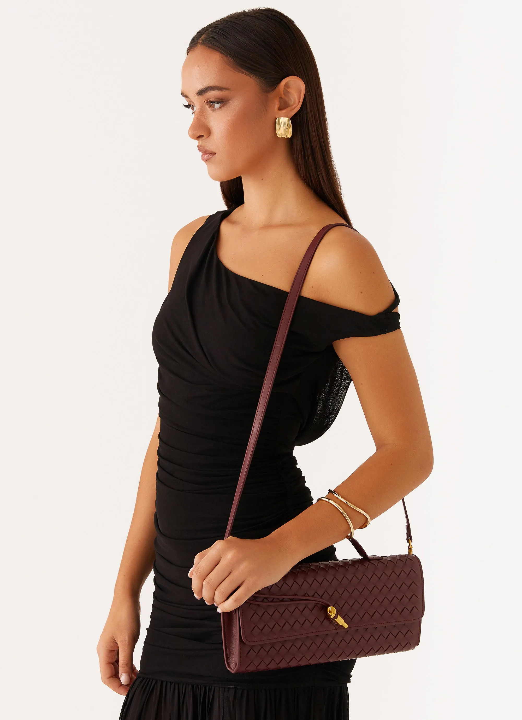 Riona Clutch Bag - Maroon