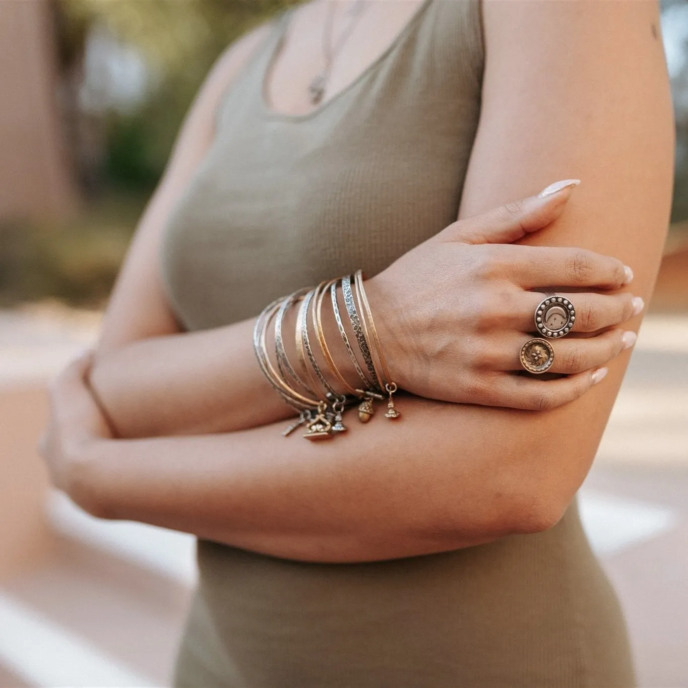 RIVETED Bracelet Set - Sterling Silver