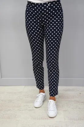 Robell Bella 09 Navy Spot Trousers - 51560 54570 69